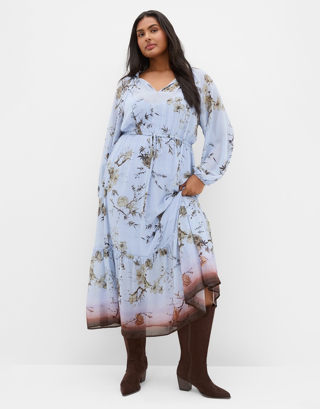 City Chic - Love Border Print Maxi Dress