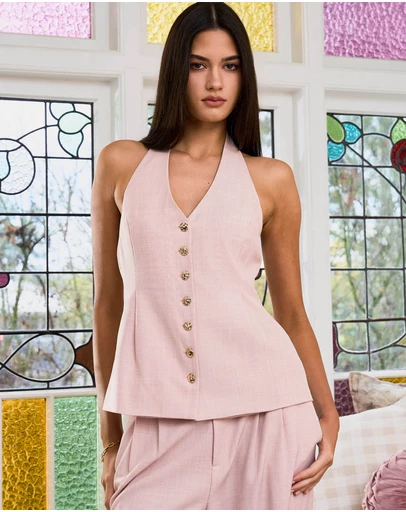 Forcast - Lola Halter Neck Peplum Vest