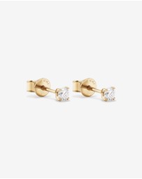 Michael Hill - Certified 0.25 Carat TW Round Brilliant Diamond Solitaire Stud Earrings in 18kt Yellow Gold