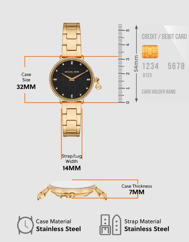 Michael Kors - Pyper Gold Tone Analogue Watch