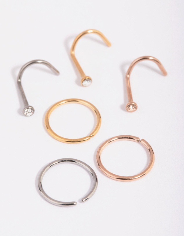 Lovisa - Titanium Nose Stud 6-Pack