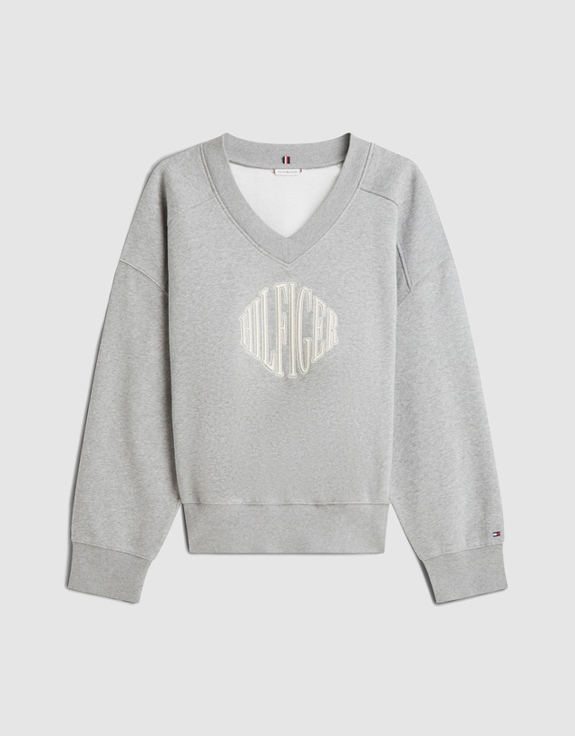 Tommy Hilfiger - Flex Fleece Logo Embroidery V-Neck Sweatshirt