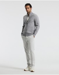 Calibre - Geometric Jacquard Cardigan Grey
