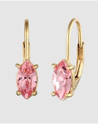 Elli Jewelry - Earrings Hanger Crystal Oval 925 Sterling Silver Gold-Plated