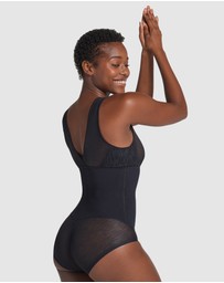 Leonisa - Sheer Stripe Detail Wirefree Sculpting Bodysuit