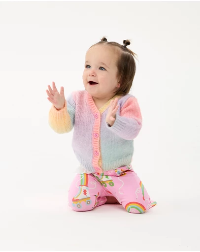 Rock Your Baby - Rainbow Ombre Baby Audrey Cardigan