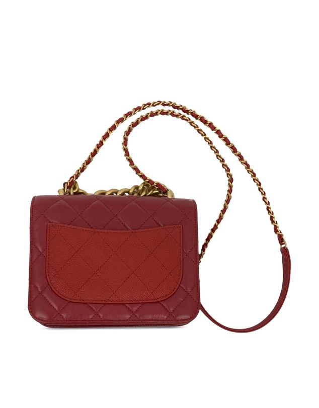Pre-Loved by Azura Reborn - Pre-Loved Mini Quilted Calfskin and Caviar Chain Handle Flap