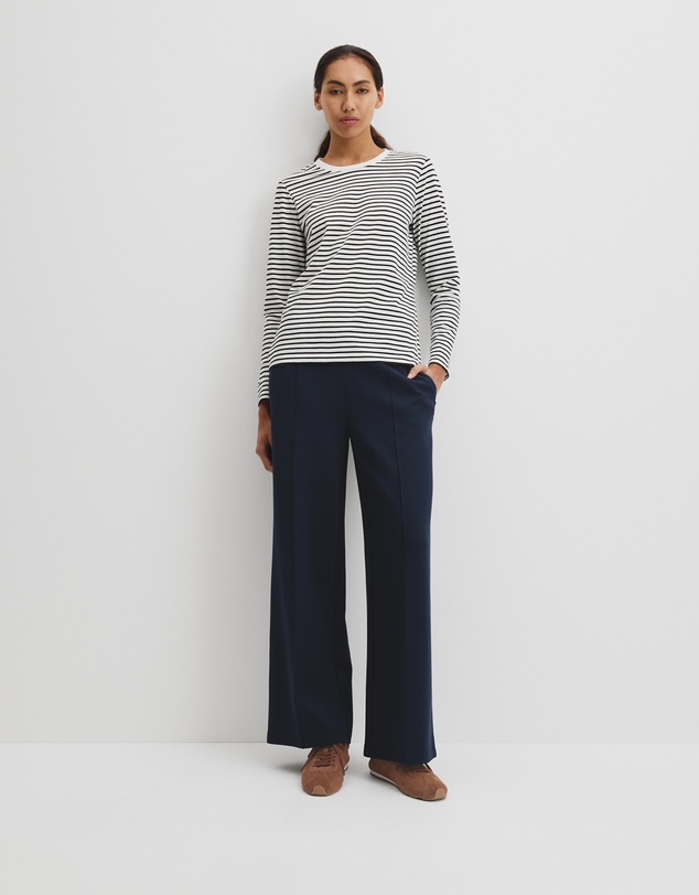 Country Road - Australian Good Earth Cotton Stripe Textured Slub Long Sleeve T-shirt
