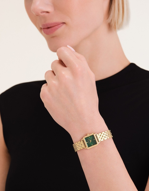 Rosefield - The Boxelle Emerald Gold-Tone Bracelet Watch