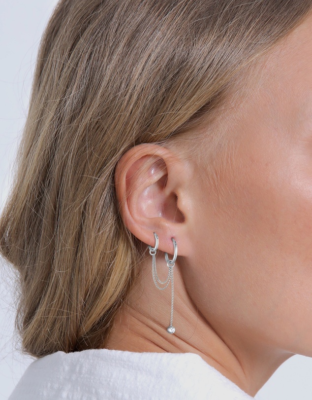 Elli Jewelry - Earrings Creole Crystals 925 Sterling Silver