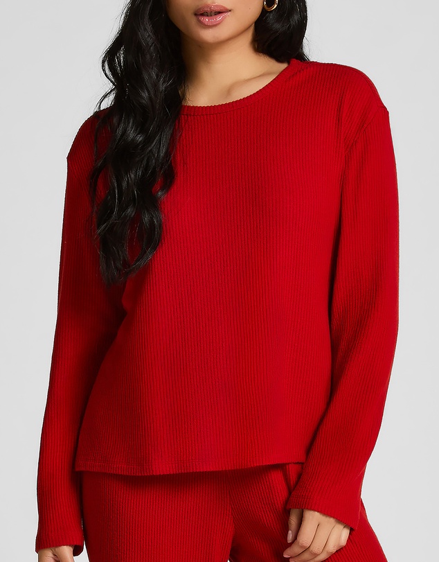 Hunkemoller - Long Sleeve Brushed Rib Jersey Top