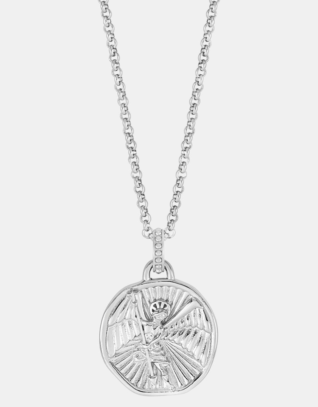 Dower & Hall - Men's St. Michael Talisman Necklace In Sterling Silver