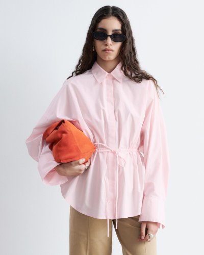Cotton Poplin Drawstring Shirt