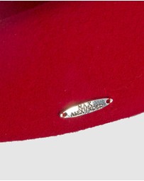 Max Alexander - Felt Red Pillbox Hat