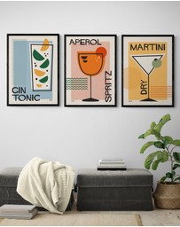 Inka Arthouse - Cocktail Set of 3 Art Prints
