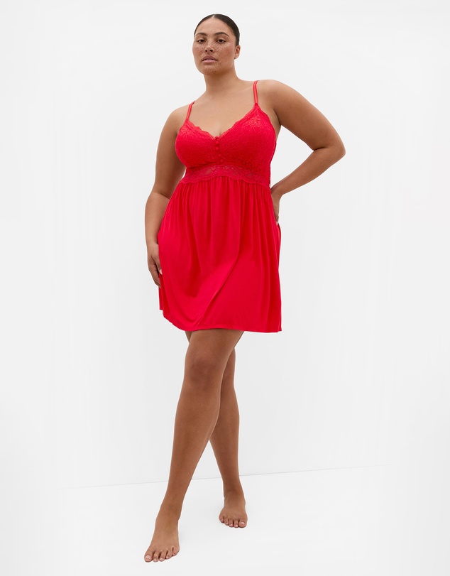 City Chic - Gizelle Lace Trim Sleep Chemise