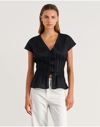 Jag - Delphine Pintuck Linen Blouse