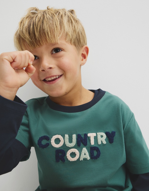 Country Road - Australian Cotton Short Sleeve Boucle Tee