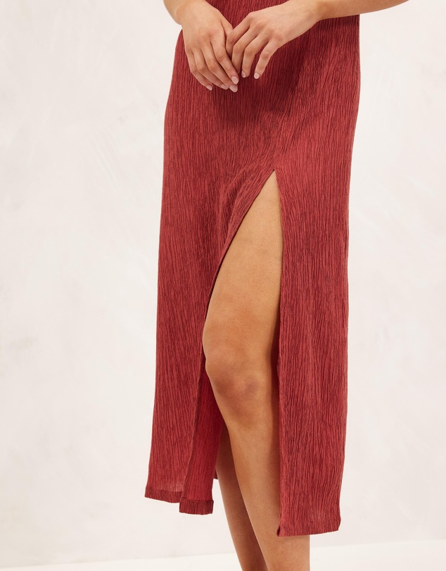 AERE - Textured Halter Midi Dress