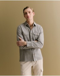 Trenery - Puppytooth Jacquard Overshirt in Asphalt
