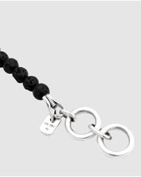 Kuzzoi - ICONIC EXCLUSIVE - Bracelet Male Lava Beads Black 925 Sterling Silver