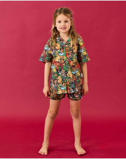 Kip&Co - KipCo x Blinky Bill Blinky And Friends Short Sleeve Shirt Shorts Pyjama Set - Kids