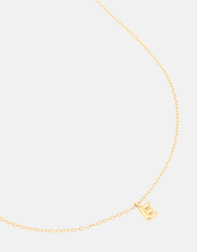 Lovisa - Waterproof Gold Plated Stainless Steel Mini Bubble Letter E Necklace