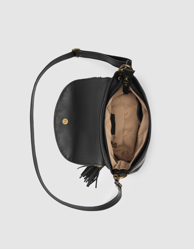 Florence - Vasarino Black Leather Crossbody Bag