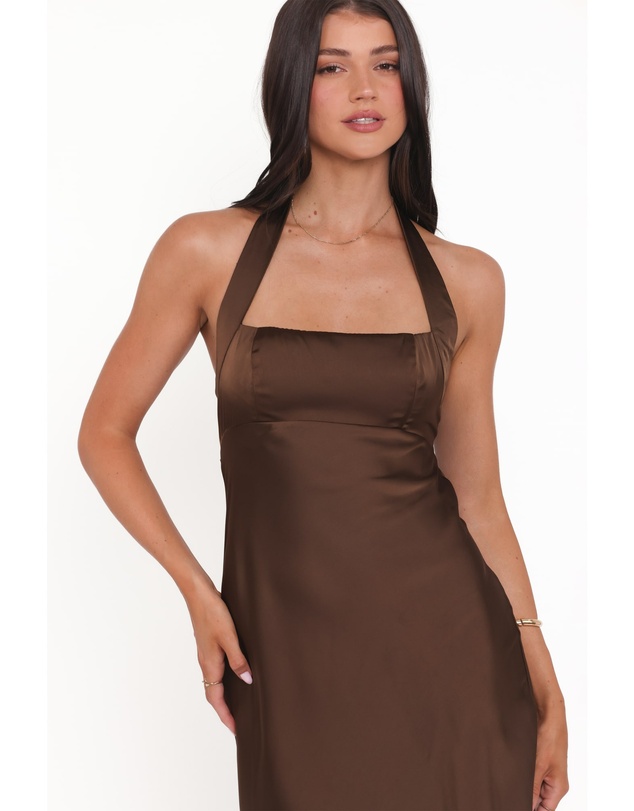 Petal & Pup - Nakita Halterneck Maxi Dress - Brown