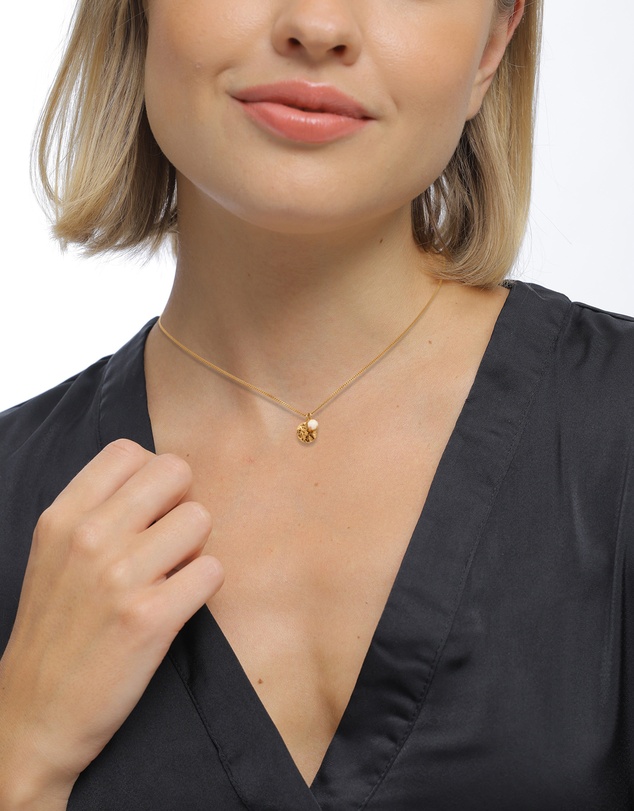 Elli Jewelry - Necklace Opal Circle 925 Sterling Silver Gold-Plated