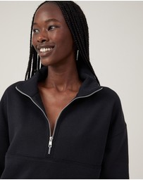 Cotton On Body Active - Plush Essential Half Zip Jumper