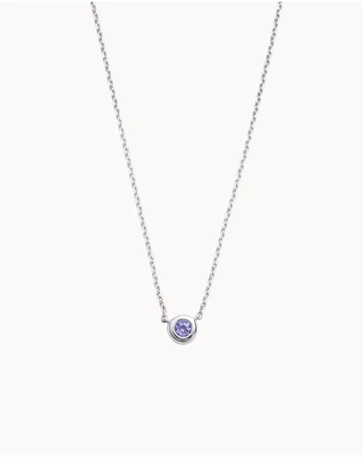 Kirstin Ash - Petite Birthstone Necklace December Tanzanite