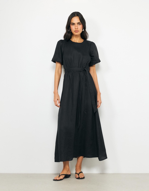 AERE - Myla Linen Midi Dress