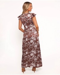 Petal & Pup - Solara Maxi Dress - Brown Floral Print