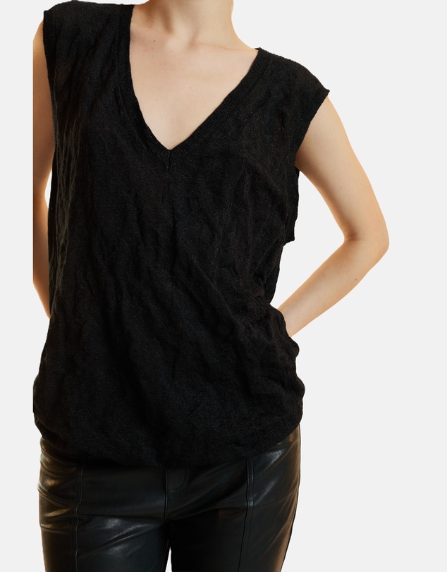 Cynthia Rowley - Crinkle Knit Sleeveless Top