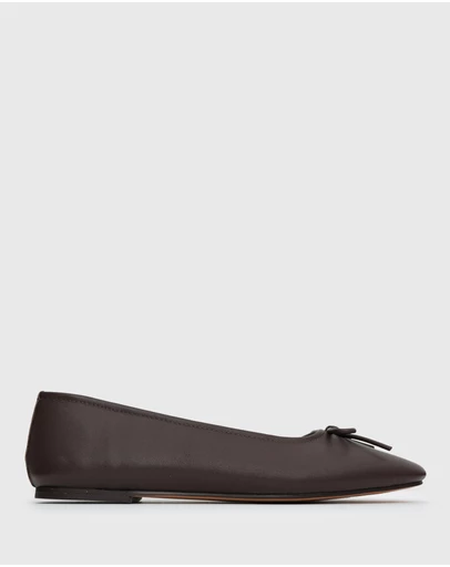 Betts - Caroline Leather Bow Ballet Flats