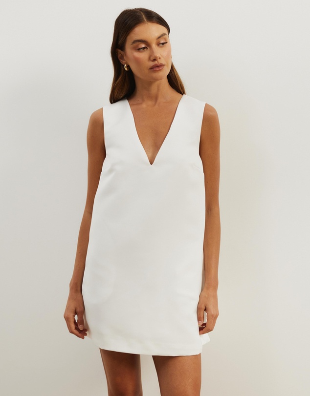 Atmos&Here - Poppy Structured Satin Mini Dress