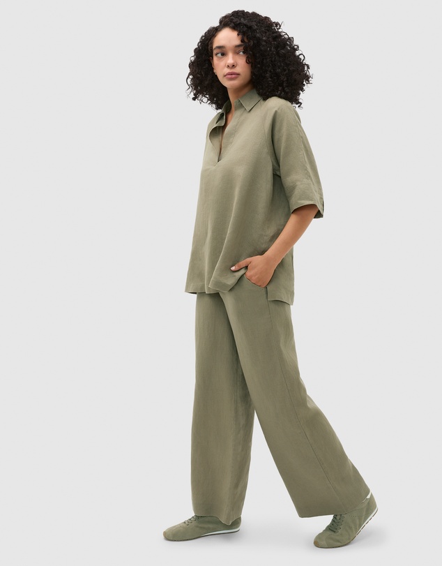Seed Heritage - Core Linen Half Placket Popover