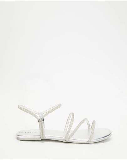 Holster - Viva Flat Strappy Sandals - Silver - Women's