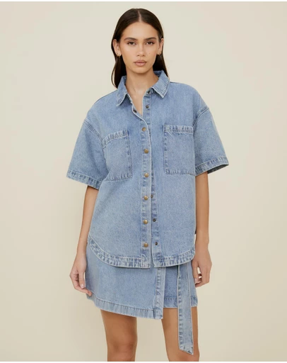 The Fated - Ali SS Denim Shacket
