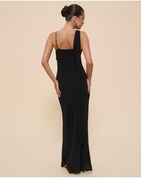 Revibe - Repaired CHANCERY Elly Asymmetric Draped Cowl Maxi Dress - AU 8