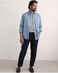 Seasalt - Seasalt Cornwall Navy Crew Neck Sailor Shirt in Organic Cotton