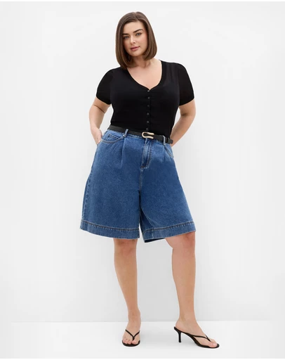City Chic - Plus size Tara Short Sleeve Crop Cardigan - black