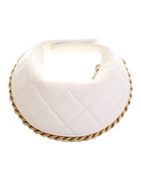 Pre-Loved by Azura Reborn - Pre-Loved Mini Shiny Crumpled Quilted Lambskin Chain Around Pouch