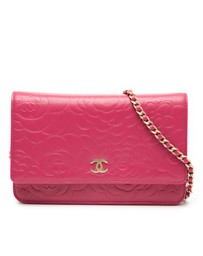 Pre-Loved by Azura Reborn - Pre-Loved CC Embossed Lambskin Camellia Wallet On Chain