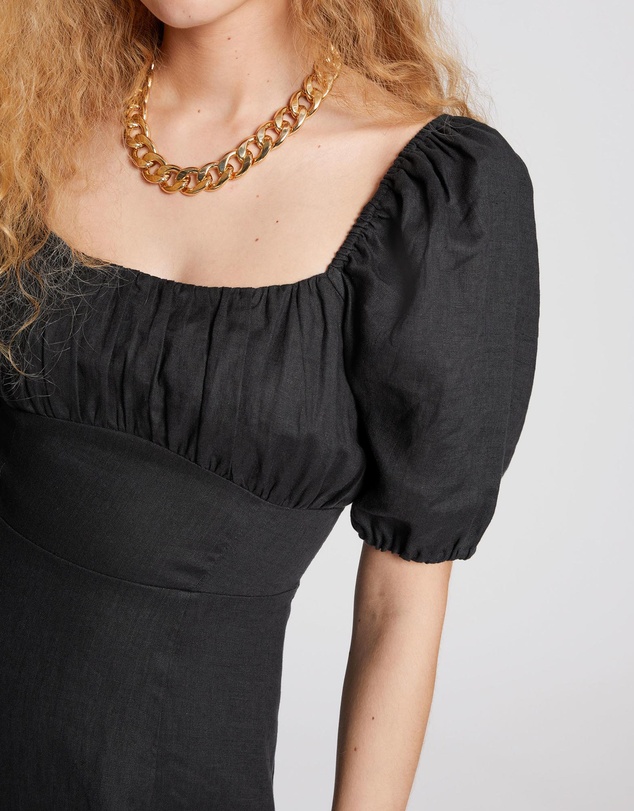 & Other Stories - Puff Sleeve Linen Midi Dress