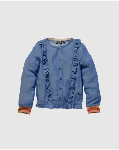 Quapi - Karin Long Sleeve Ruffle Blouse - Kids-Teens