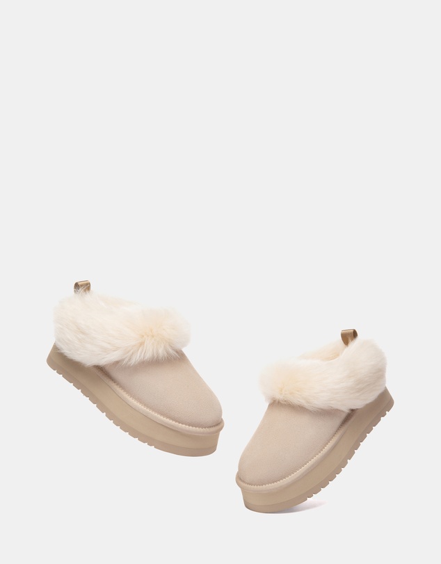 EVERAU - Australian Shepherd Ugg Mianee Platform Cow Suede Upper House Shoes