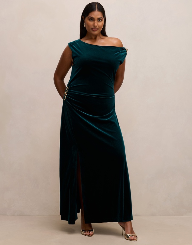 Forever New Curve - Winslet Curve Off Shoulder Velvet Gown