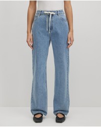 AERE - Clara Mid Rise Drawcord Jeans